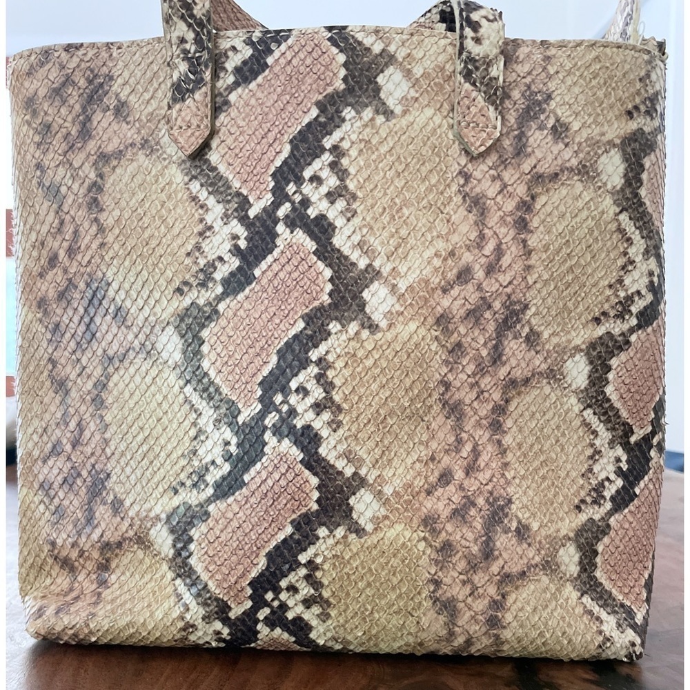 NWT Madewell Snakeskin The Zip-Top TransportLeather Crossbody Purse Bag​​​​​​​ - Picture 7 of 12